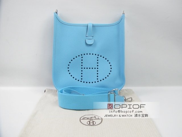 エルメス エヴリン スーパーコピー(トロワ)PMヴォーエプソン セレスト(金具シルバー) her122